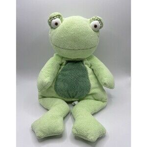 PBK Pottery Barn Kids Plush Green Speckled Frog Eli Fitz Stuffed Animal Soft 18"